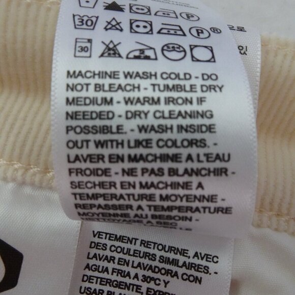 Levi's Corduroy Pants Mom Jeans Women's Size 29x29 Ivory Cords 1980's - Picture 11 of 11
